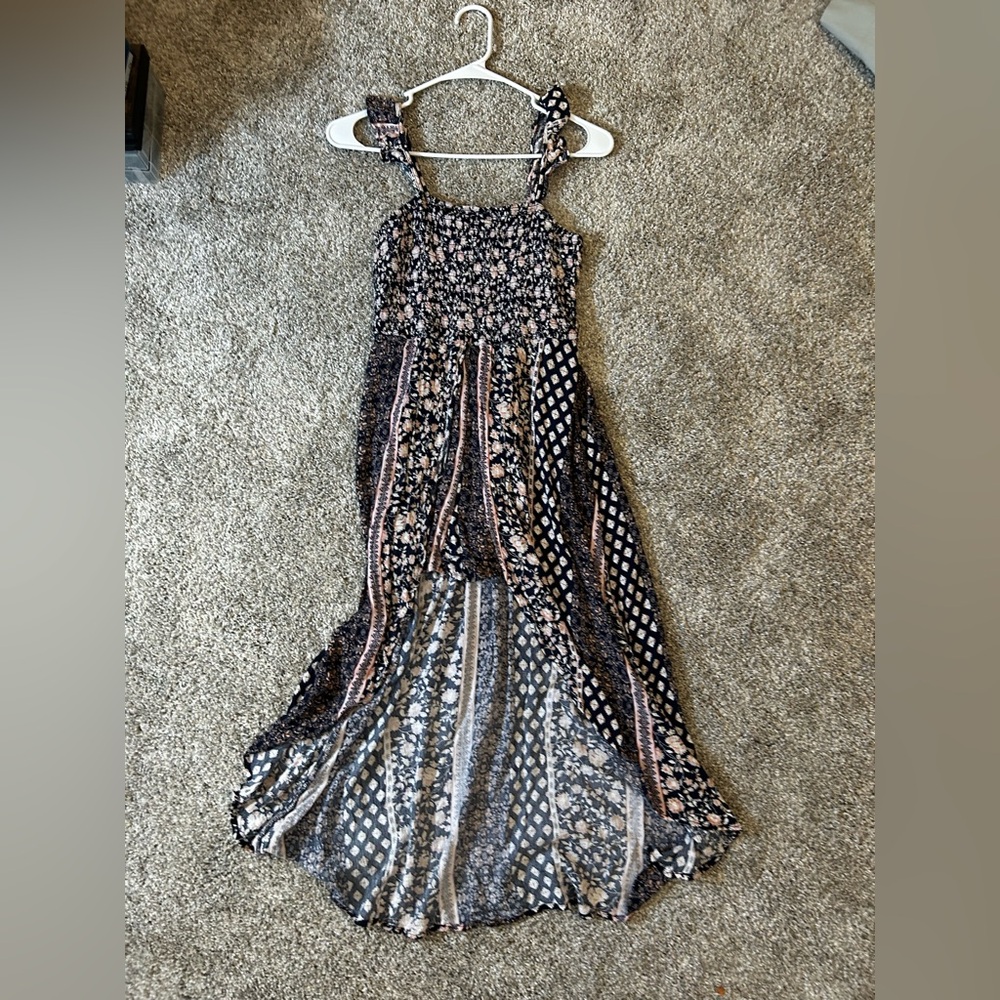 Art Class Abstract Patterned Dress - Black and Pink